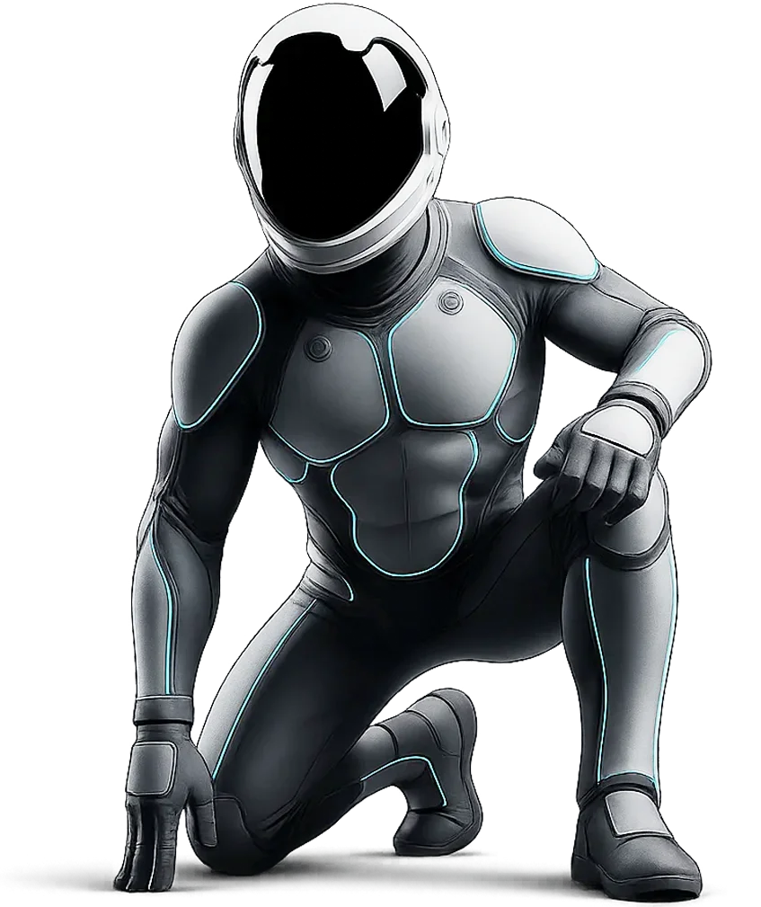 AstroNova con pose de super heroe